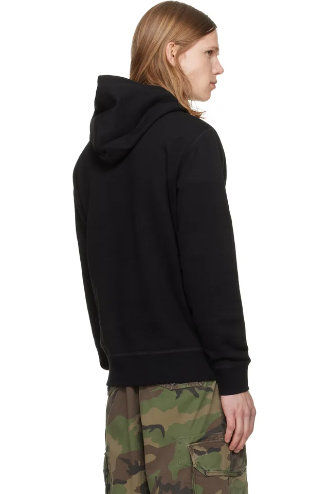 Polo Ralph Lauren Black 'The RL Fleece' Hoodie, photo 3 of 4 from SSENSE