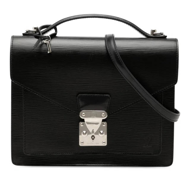 Black Louis Vuitton Epi Monceau 28 Satchel in Black Leather from Designer Revival, photo 1 of 1