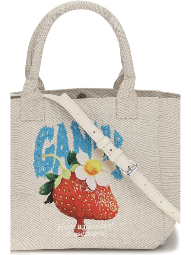 GANNI Easy Shoulder Bag — Beige Polyester in Beige Leather from HEWI