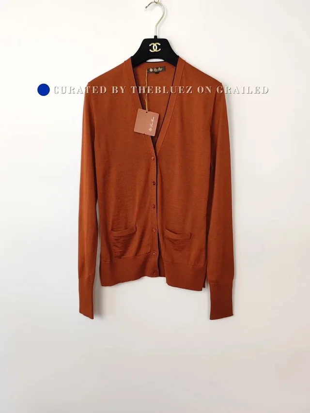 Loro Piana Women’s Wool Knit Cardigan in orange Wool from Grailed