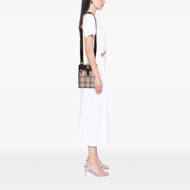 Beige Burberry House Check Canvas Crossbody in Beige Canvas from Designer Revival, photo 6 of 6