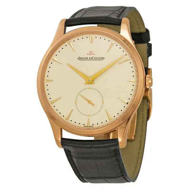 Jaeger-LeCoultre Master Grande Ultra Thin Rose Dial Mens Watch Q1352420-BK in black|gold|pink Leather from Jomashop.com