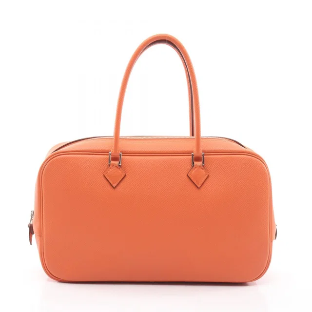 Hermès Handbag Plume Elan 28 Orange Calfskin in Orange Calfskin from The Reluxe