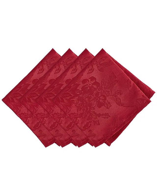 Elrene Home Fashions Set of 4 Poinsettia Elegance Jacquard Holiday Napkins, image 1 of 1 from Rue La La