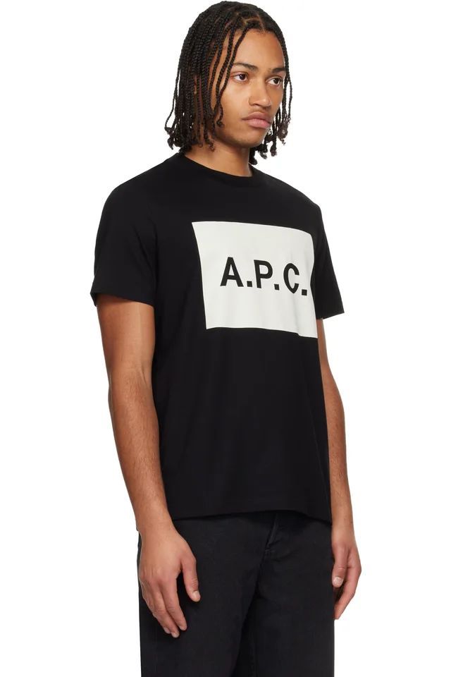 A.P.C. Black Cotton T-shirt, photo 2 of 4 from SSENSE