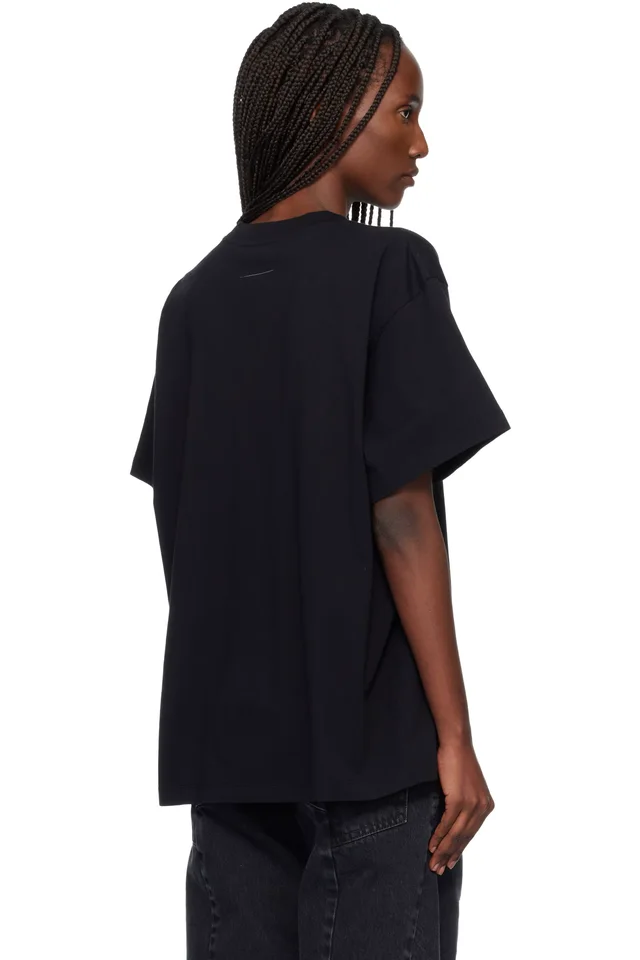 MM6 Maison Margiela Black Numeric Cotton T-shirt, photo 3 of 4 from SSENSE