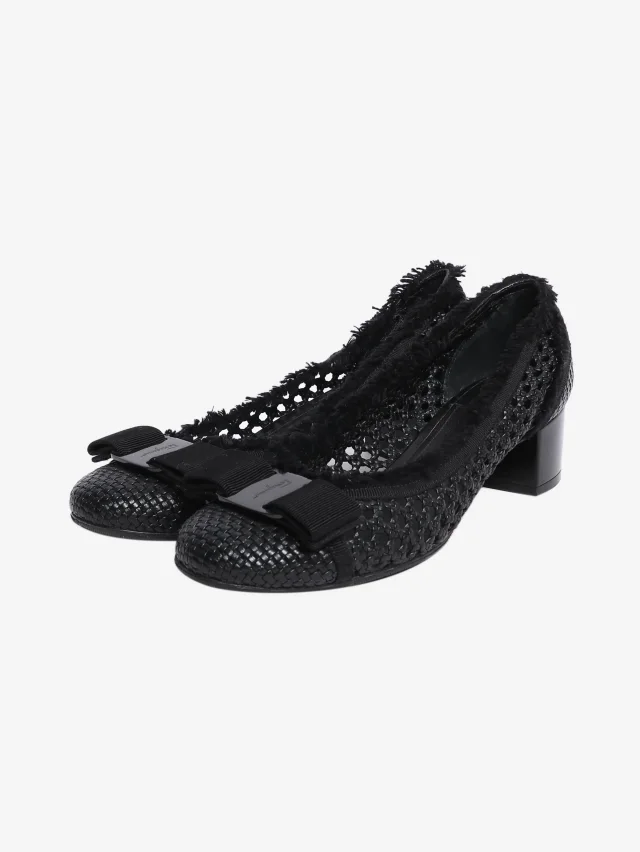 Ferragamo Black ballet pumps - size UK 5 in Black Leather from Sign of the Times, photo 2 of 7