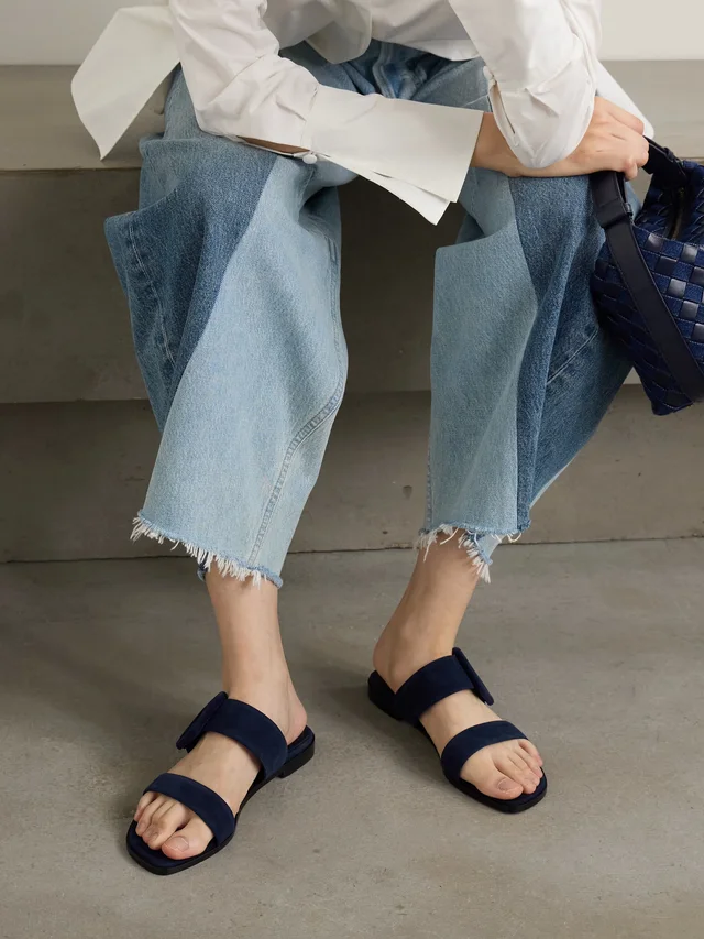 MANOLO BLAHNIK Tituba buckled suede sandals in Blue, photo 2 of 2 from NET-A-PORTER (Canada)