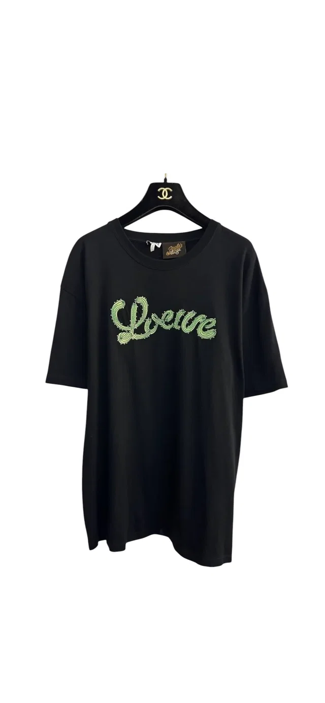 Loewe Logo T-shirt Black/Green Sz M in Black from Luxury Promise