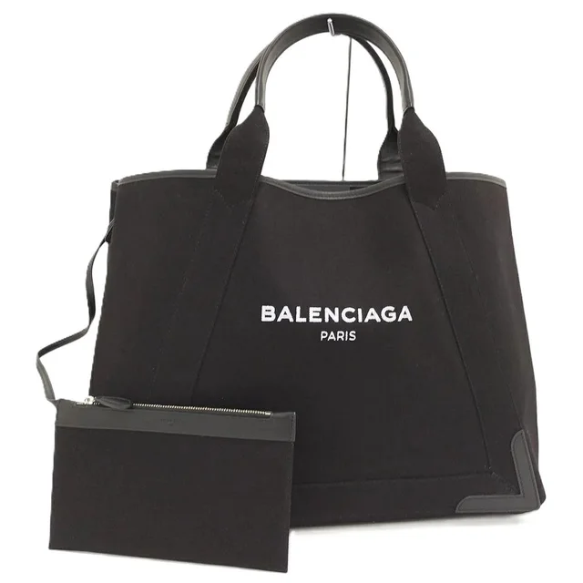 Balenciaga Navy Blue Cabas Tote Bag Canvas Leather Black in black|blue Canvas from Poshmark
