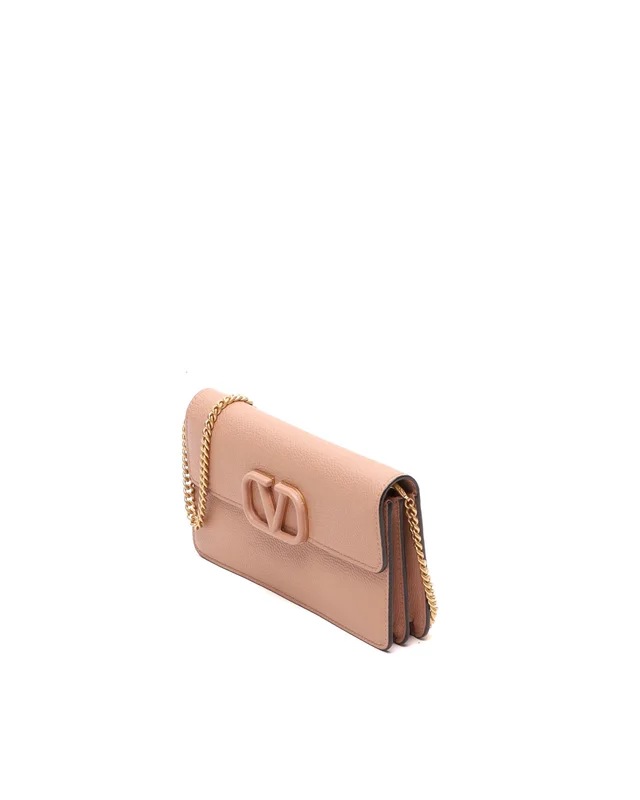 Valentino Garavani VLogo Wallet On Chain in Caviar leather from A Retro Tale, photo 2 of 2