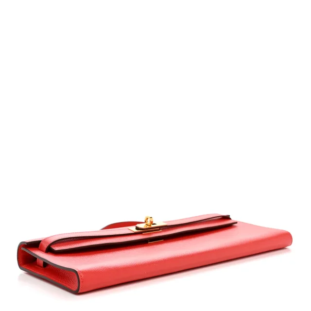 Hermès Epsom Kelly Cut Clutch Pochette Rose Jaipur in Pink Epsom leather from FASHIONPHILE, photo 4 of 11