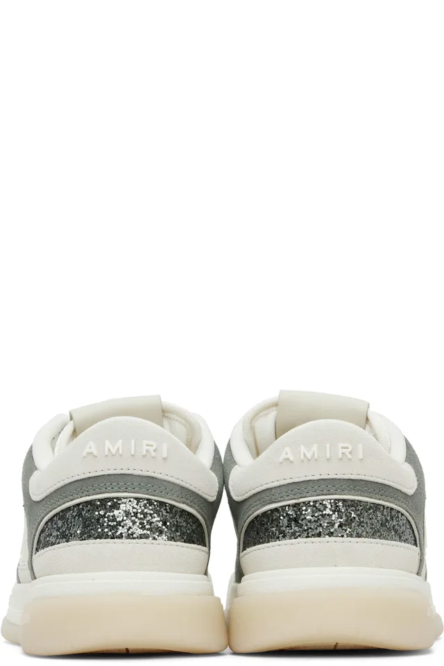 AMIRI Green & Off-White Glitter Classic Low Sneakers, photo 2 of 5 from SSENSE