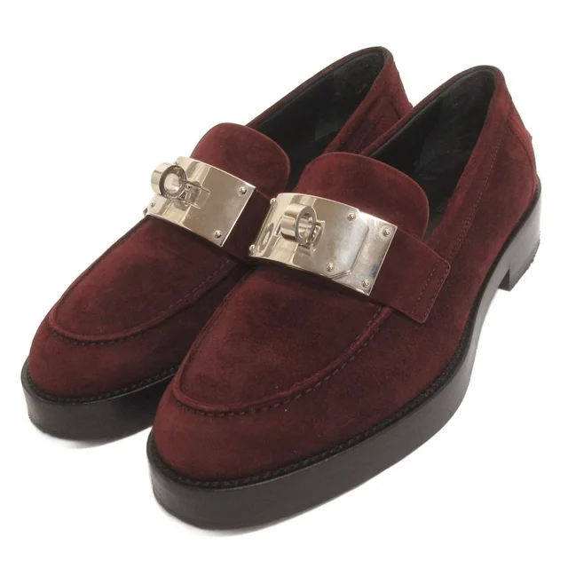 Hermès Hot Oversize Kelly Buckle Loafers Slip on Suede Red 36 in Red Suede from The Reluxe