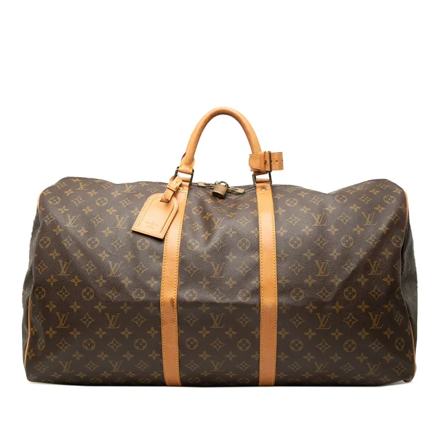 Brown Louis Vuitton Monogram Keepall 60 Travel Bag in Brown Coated canvas from Designer Revival