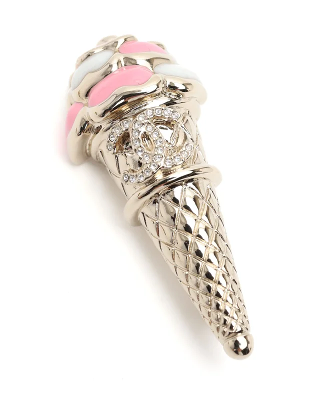 Chanel Coco Mark Ice Cream Brooch in White from A Retro Tale, photo 3 of 3