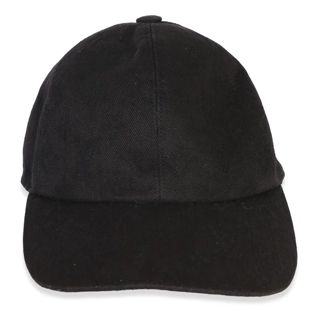 Louis Vuitton Black Jacquard Cotton Polyester Monogram Essential Cap in Black Coated canvas from myGemma