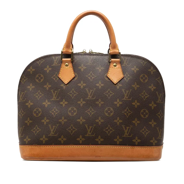 Brown Louis Vuitton Monogram Alma PM Handbag in Brown Coated canvas from Designer Revival