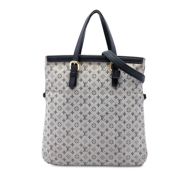Gray Louis Vuitton Monogram Mini Lin Francoise Satchel in Grey Canvas from Designer Revival