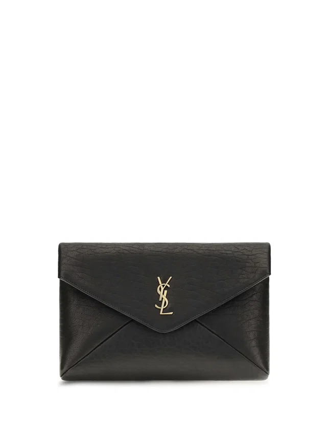 Saint Laurent Busta Pouch Wallet — Black Lamb Ovis Aries in Black Lambskin from HEWI