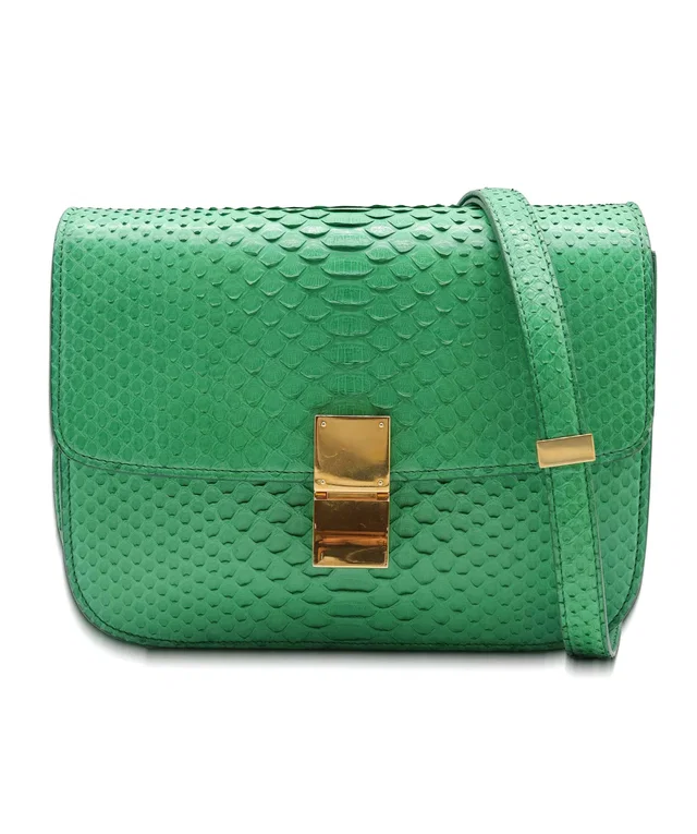 Celine Green Python Crossbody Bag in Green Python from Luxury Promise