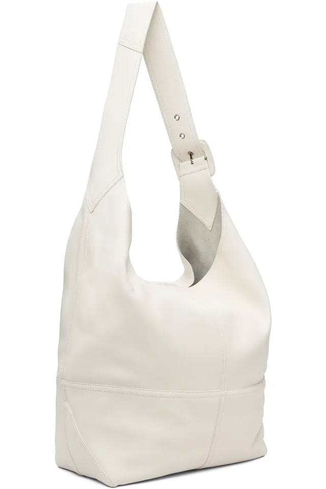 AMI Paris White Taurillon Leather Etienne Crossbody Bag, photo 3 of 4 from SSENSE