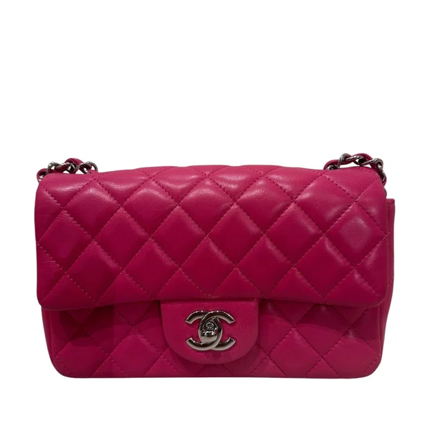 Chanel Bright Pink Rectangle Classic Flap in Pink from Luxury Promise