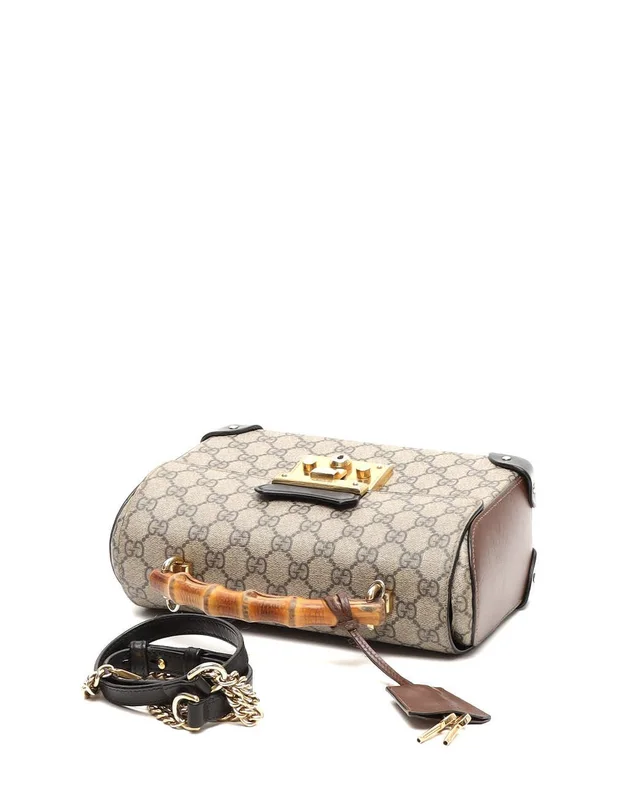 Gucci GG Padlock Bamboo Top Handle Bag in Canvas from A Retro Tale, photo 6 of 9