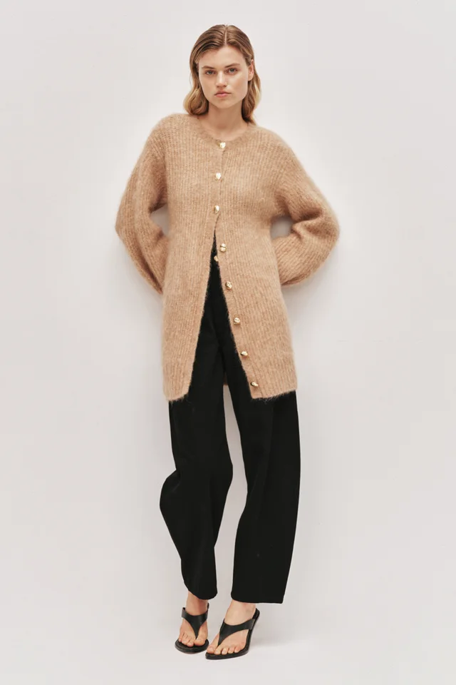 AJE Liyana Fluffy Cocoon Cardigan in Beige from Aje, photo 1 of 1