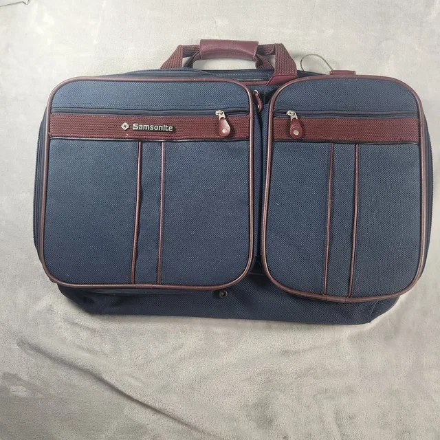 Vintage 1987 Samsonite Silhouette 4 Business Navy Personal Travel Suitcase in blue Canvas from Poshmark