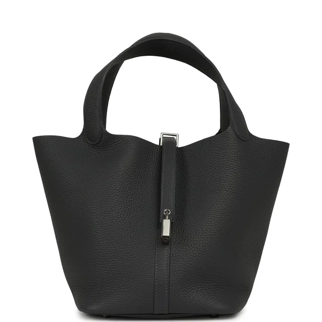 Hermès Picotin Lock 22 Ardoise Clemence Palladium Hardware in Clemence leather from Madison Avenue Couture
