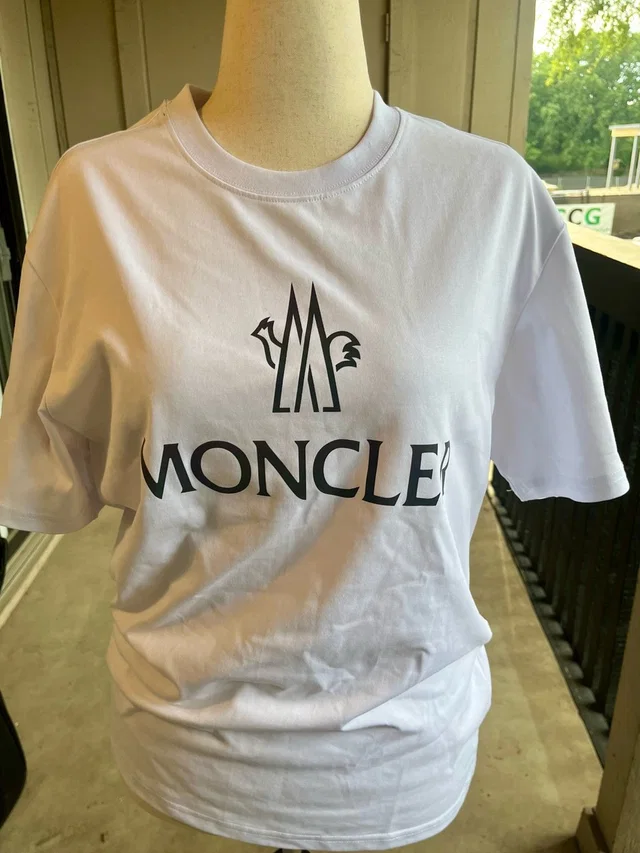 Moncler Grenoble Tri Logo White Tee With Black Logo. Sz M-L in black|white from Poshmark