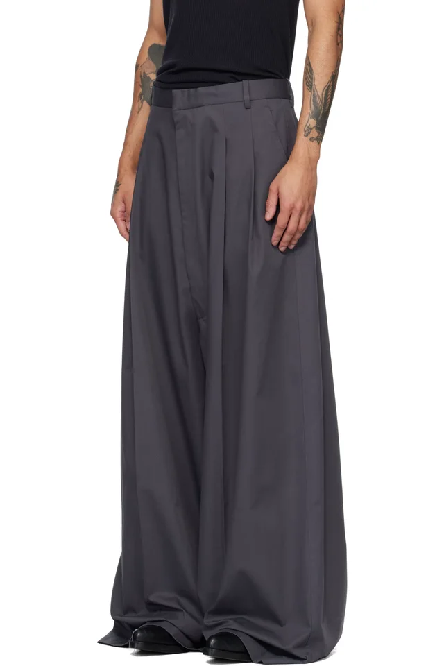 LU'U DAN Gray Lowline Trousers, photo 4 of 5 from SSENSE