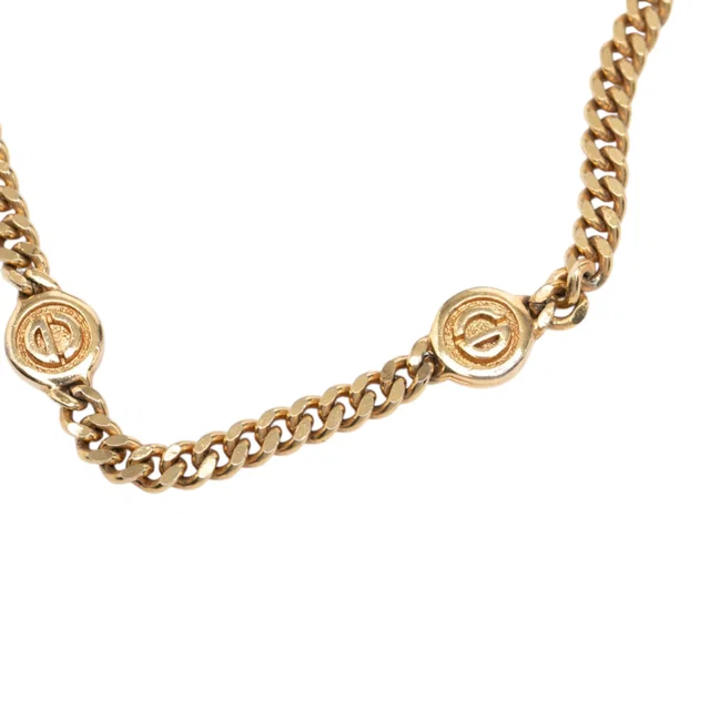 Gold Dior Gold Plated CD Logo Chain Necklace in Gold from Designer Revival