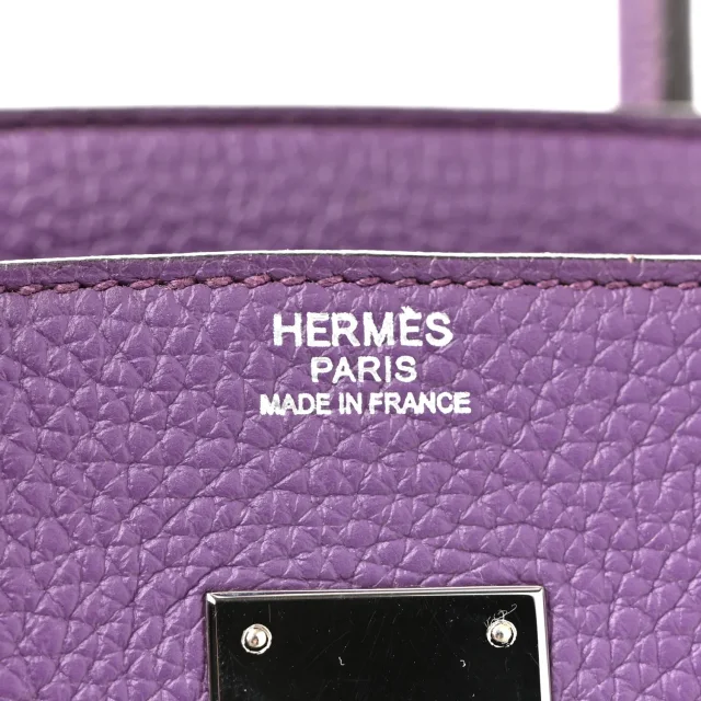 Hermès Taurillon Clemence Birkin 30 Ultraviolet in Clemence leather from FASHIONPHILE, photo 6 of 14