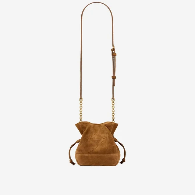 Saint Laurent Suede Drawstring Shoulder Bag — Brown Leather in Brown Suede from HEWI, photo 2 of 2