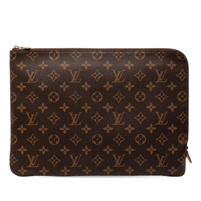 Brown Louis Vuitton Monogram Etui Voyage MM Clutch Bag in Brown Coated canvas from Designer Revival