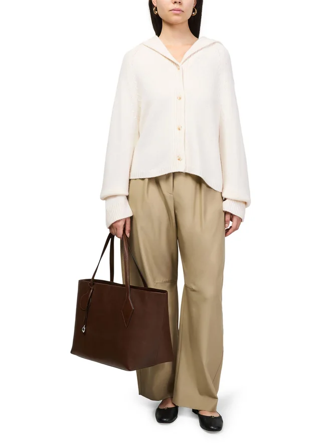 LISA YANG Mora cashmere cardigan in Beige 100% cashmere, photo 6 of 6 from 24S (US)