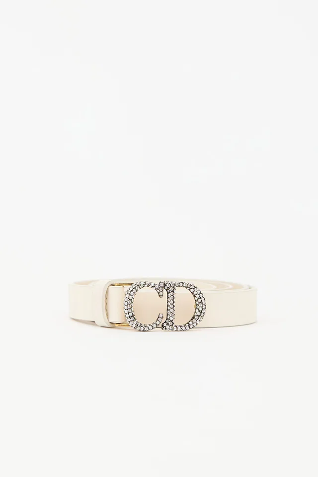 Dior Leather Crystal CD Saddle Belt in Leather from VSP Consignment