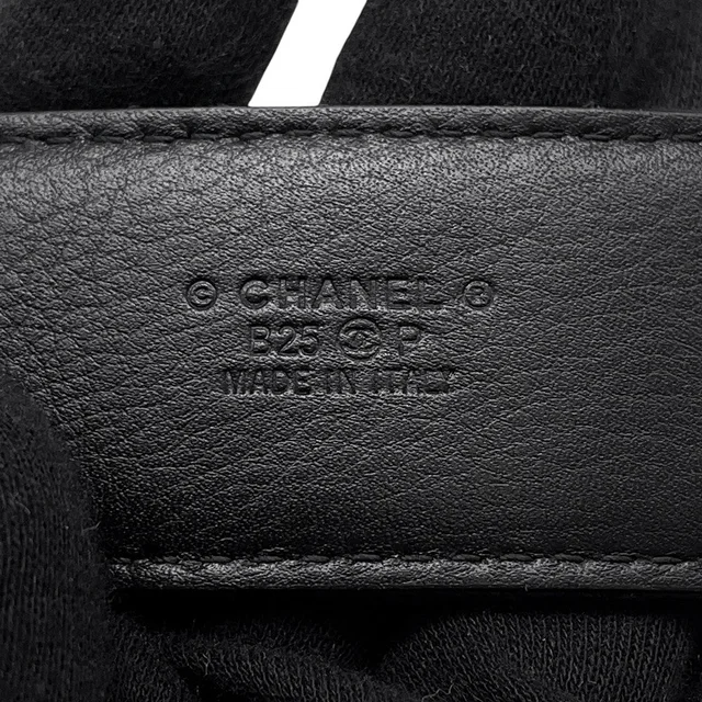 Chanel CC Logo Belt BlackAAA811 Lambskin Metal Size 75/30 in Lambskin from GALLERY RARE, photo 10 of 12