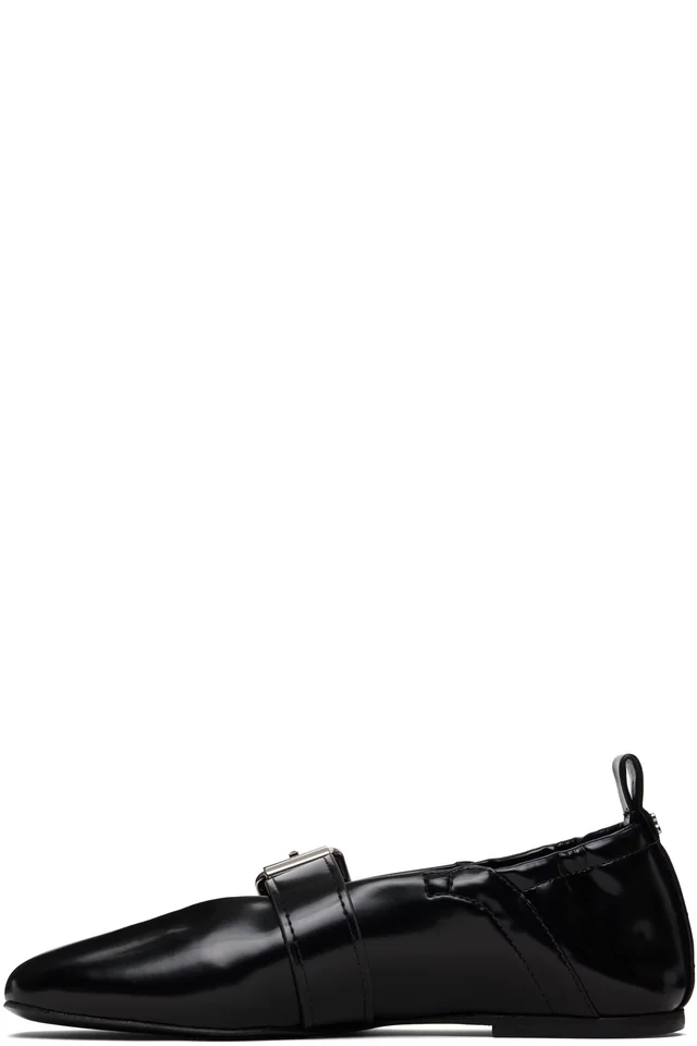 GANNI Black Sue Ballerina Flats, photo 4 of 10 from SSENSE