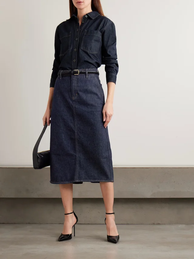 FRAME Denim midi skirt in Blue, photo 2 of 2 from NET-A-PORTER (Canada)