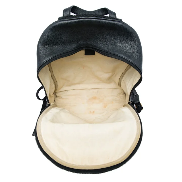 Black Gucci Leather Logo Backpack in Black Leather from Designer Revival, photo 2 of 2