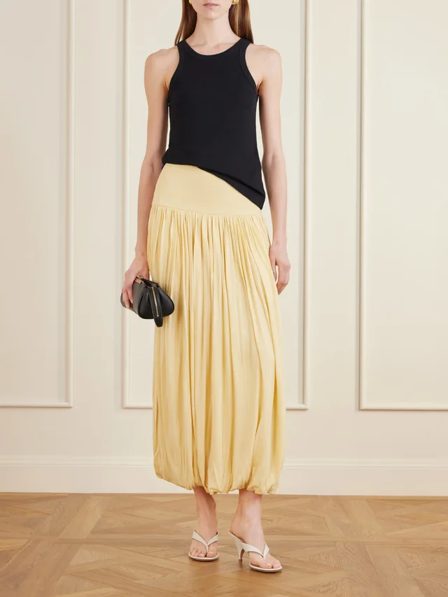 TOTEME Jersey midi skirt in Yellow, photo 2 of 2 from NET-A-PORTER (Canada)