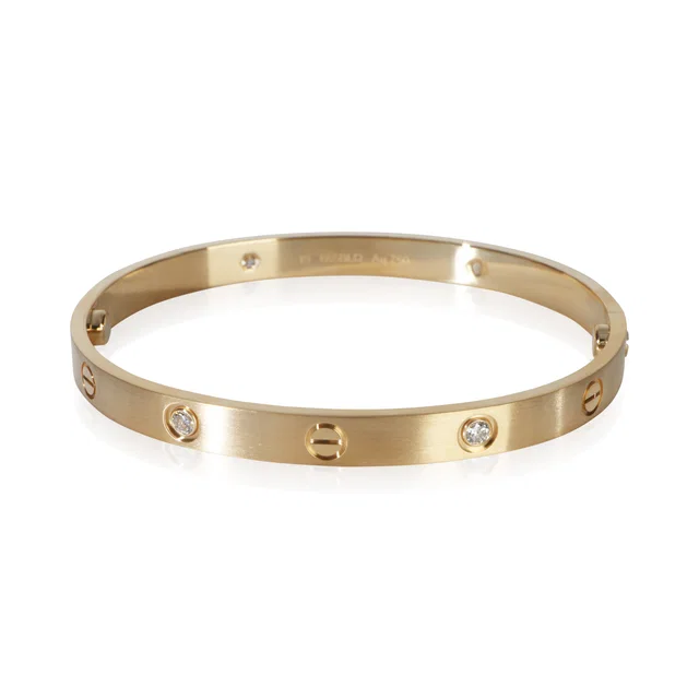 Cartier Yellow Gold Diamond Brushed Finished Love Bracelet 18k in Yellow from HEWI