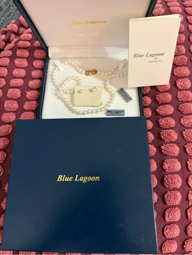 Mikimoto Blue Lagoon Pearl Necklace And Stud Earrings Set 14k 20” Wowsa in white from Poshmark