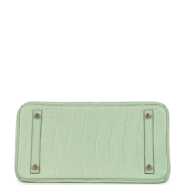 Hermès Birkin 30 Vert D'Eau Matte Alligator Gold Hardware in Green Exotic from Madison Avenue Couture, photo 6 of 9