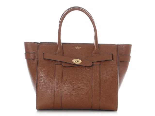 Mullberry Small Oak Grained Leather Zipped Bayswater in Caviar leather from Ann's Fabulous Finds