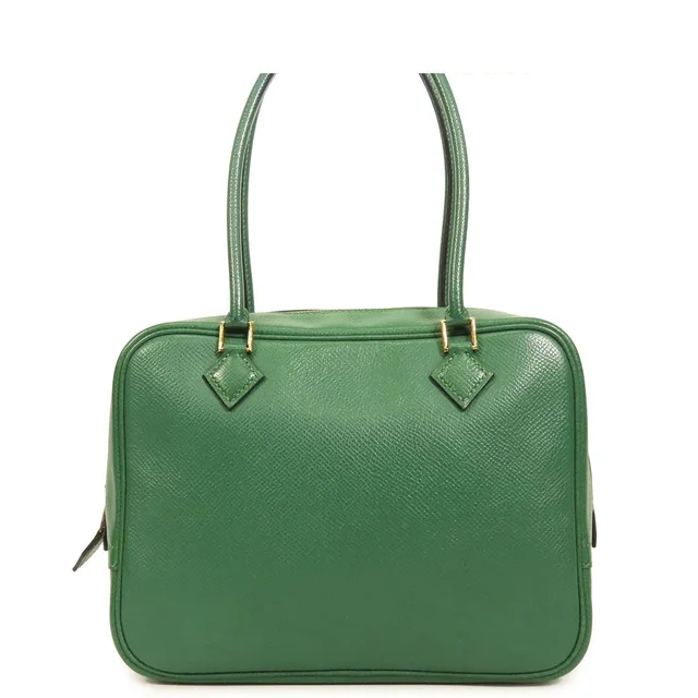 Hermès Mini Plume 20 Vert Bengal Gold Courchevel Handbag in Green from The Reluxe