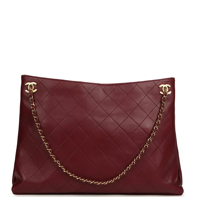 Chanel Large "Eyes on You" CC Shopping Bag Burgundy Lambskin Gold Hardware in Burgundy Lambskin from Madison Avenue Couture